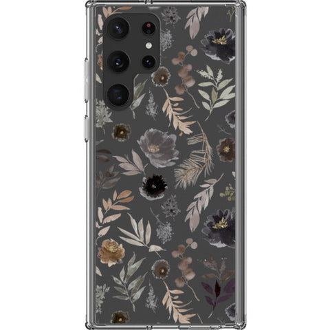Moody Watercolor Wild Flowers Clear Phone Case