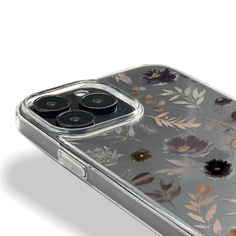 Moody Watercolor Wild Flowers Phone Case For iPhone 14 Plus 13 Pro Max 12 Mini XR 7 8 SE 2022 Aesthetic Dark Floral Design Feat