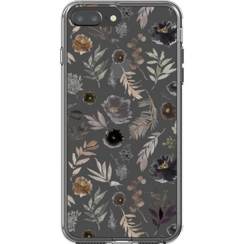 Moody Watercolor Wild Flowers Clear Phone Case