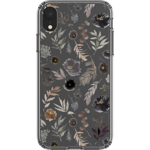 Moody Watercolor Wild Flowers Clear Phone Case