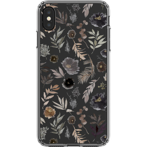 Moody Watercolor Wild Flowers Clear Phone Case