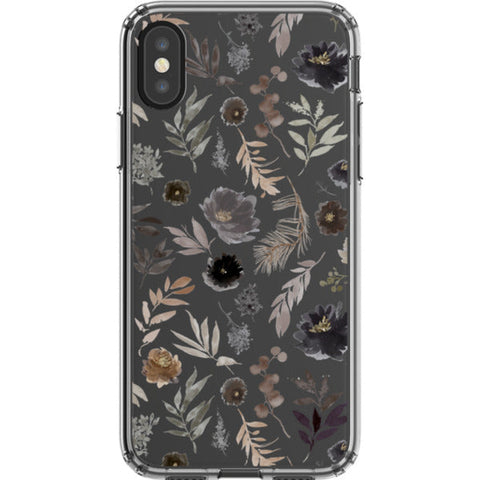 Moody Watercolor Wild Flowers Clear Phone Case