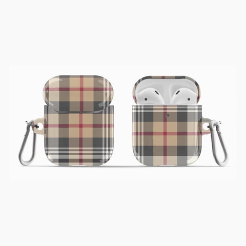 Shop The Nude Plaid Airpods Case Exclusively at The Urban Flair - Trendy Aesthetic Covers Available For Your Original Apple AirPods and AirPods Pro