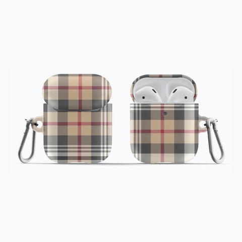 Shop The Nude Plaid Airpods Case Exclusively at The Urban Flair - Trendy Aesthetic Covers Available For Your Original Apple AirPods and AirPods Pro