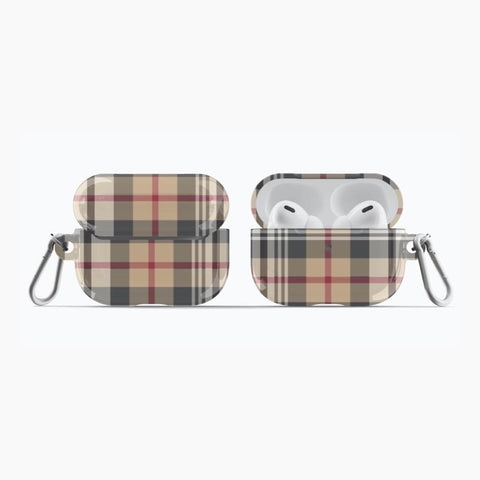 Shop The Nude Plaid Airpods Case Exclusively at The Urban Flair - Trendy Aesthetic Covers Available For Your Original Apple AirPods and AirPods Pro