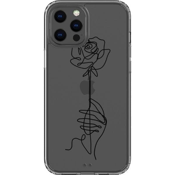 One Line Rose Clear Phone Case for Apple iPhone 15 (& more!)– The