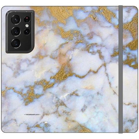Galaxy S21 Ultra Opal Marble Wallet Phone Case - The Urban Flair