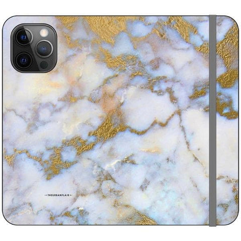 iPhone 12 Pro Max Opal Marble Wallet Phone Case - The Urban Flair