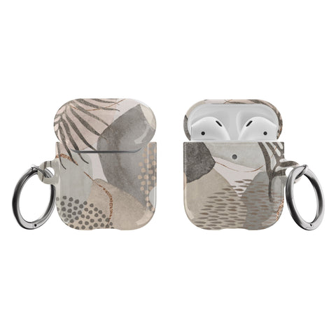 Pale Abstract Boho Shapes AirPods Case Aesthetic Modern Air Pods Case Pretty Air Pod Pro Cover With Keychain Carabiner Clip Airpod 1 2 Cases