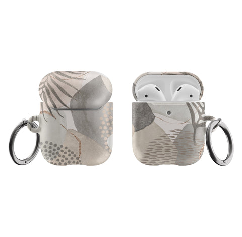 Pale Abstract Boho Shapes AirPods Case Aesthetic Modern Air Pods Case Pretty Air Pod Pro Cover With Keychain Carabiner Clip Airpod 1 2 Cases