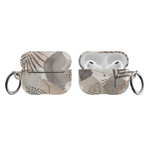 Pale Abstract Boho Shapes AirPods Case Aesthetic Modern Air Pods Case Pretty Air Pod Pro Cover With Keychain Carabiner Clip Airpod 1 2 Cases