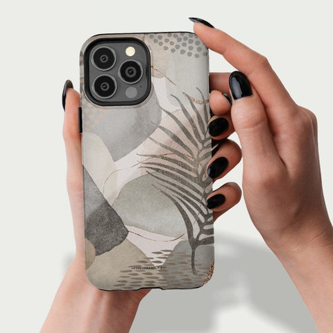 Pale Abstract Shapes Phone Case For iPhone 13 Mini 12 11 Pro XR XS Max 7 8 Plus Protective Tough Galaxy Cover With Boho Aesthetic Design Feat