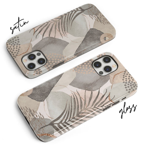 Pale Abstract Shapes Phone Case For iPhone 13 Mini 12 11 Pro XR XS Max 7 8 Plus Protective Tough Galaxy Cover With Boho Aesthetic Design Feat