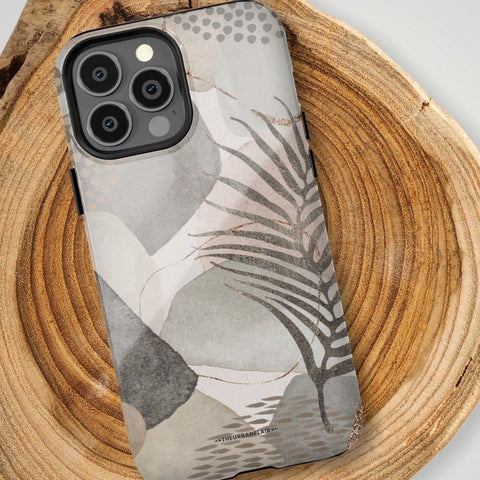 Pale Abstract Shapes Phone Case For iPhone 13 Mini 12 11 Pro XR XS Max 7 8 Plus Protective Tough Galaxy Cover With Boho Aesthetic Design Feat