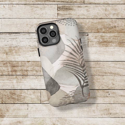 Pale Abstract Shapes Phone Case For iPhone 13 Mini 12 11 Pro XR XS Max 7 8 Plus Protective Tough Galaxy Cover With Boho Aesthetic Design Feat