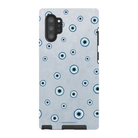 Galaxy Note 10 Plus Satin (Semi-Matte) Pale Baby Blue Evil Eye Tough Phone Case - The Urban Flair