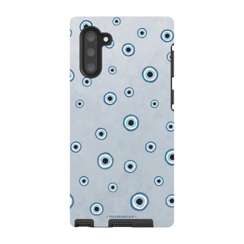 Galaxy Note 10 Satin (Semi-Matte) Pale Baby Blue Evil Eye Tough Phone Case - The Urban Flair