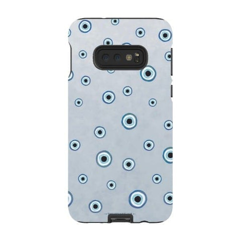 Galaxy S10e Satin (Semi-Matte) Pale Baby Blue Evil Eye Tough Phone Case - The Urban Flair