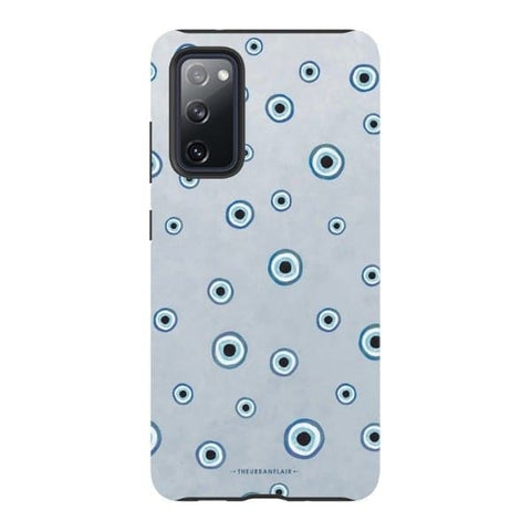 Galaxy S20 FE Satin (Semi-Matte) Pale Baby Blue Evil Eye Tough Phone Case - The Urban Flair