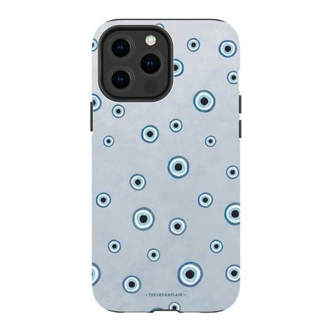 iPhone 13 Pro Max Gloss (High Sheen) Pale Baby Blue Evil Eye Tough Phone Case - The Urban Flair