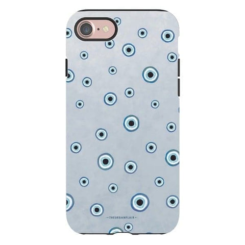 Pale Baby Blue Evil Eye Tough Phone Case iPhone 7/8 Satin [Semi-Matte] exclusively offered by The Urban Flair