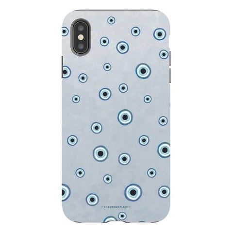 iPhone XS Max Gloss (High Sheen) Pale Baby Blue Evil Eye Tough Phone Case - The Urban Flair