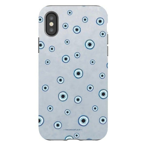 Pale Baby Blue Evil Eye Tough Phone Case iPhone X/XS Satin [Semi-Matte] exclusively offered by The Urban Flair