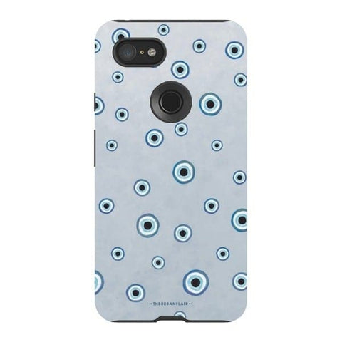 Pixel 3XL Gloss (High Sheen) Pale Baby Blue Evil Eye Tough Phone Case - The Urban Flair