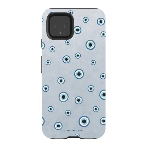 Pixel 4 Satin (Semi-Matte) Pale Baby Blue Evil Eye Tough Phone Case - The Urban Flair