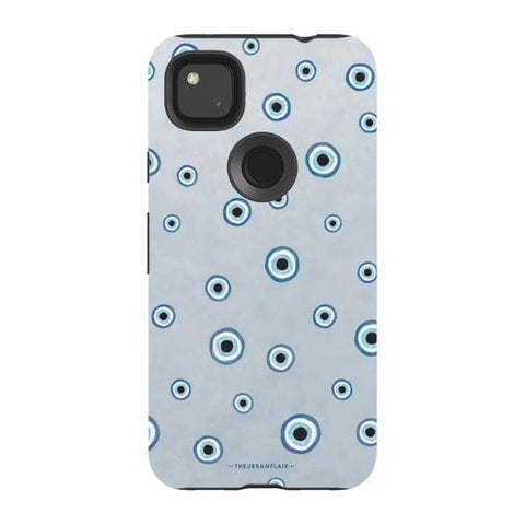 Pixel 4A 4G Gloss (High Sheen) Pale Baby Blue Evil Eye Tough Phone Case - The Urban Flair