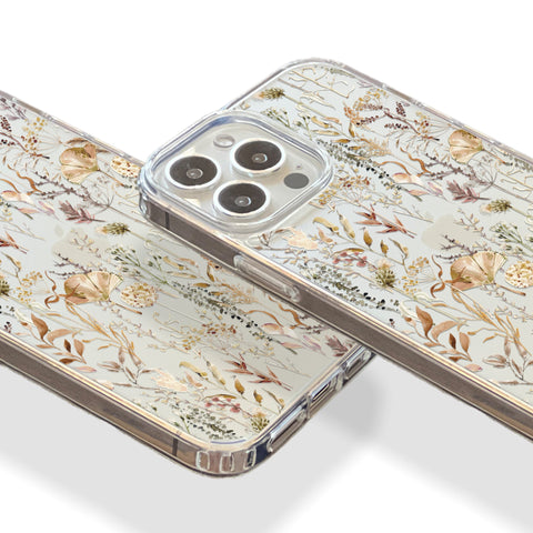 Pale Boho Wildflowers Flowers Phone Case For iPhone 13 Mini 12 Pro Max XR 7 8 Plus Clear Phone Cover With Aesthetic Design Galaxy S22 Ultra Feat