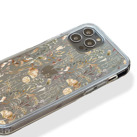 Pale Boho Wildflowers Flowers Phone Case For iPhone 13 Mini 12 Pro Max XR 7 8 Plus Clear Phone Cover With Aesthetic Design Galaxy S22 Ultra Feat