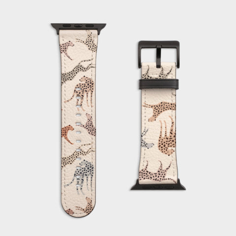 Shop The Pale Leopard Apple Watch Band Exclusively at The Urban Flair - Trendy Faux/Vegan Leather iWatch Straps - Affordable Replacements Bands For Women