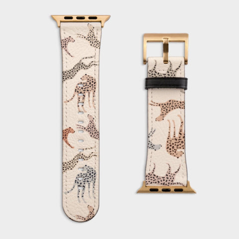 Shop The Pale Leopard Apple Watch Band Exclusively at The Urban Flair - Trendy Faux/Vegan Leather iWatch Straps - Affordable Replacements Bands For Women