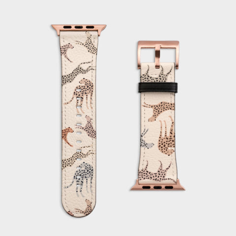 Shop The Pale Leopard Apple Watch Band Exclusively at The Urban Flair - Trendy Faux/Vegan Leather iWatch Straps - Affordable Replacements Bands For Women