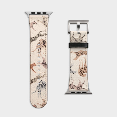 Shop The Pale Leopard Apple Watch Band Exclusively at The Urban Flair - Trendy Faux/Vegan Leather iWatch Straps - Affordable Replacements Bands For Women