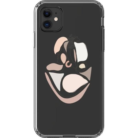 Shop The Pale Pink Nude Line Art Cases For iPhone 12 Mini 11 Pro Max XR XS X 7 8 Plus SE 2020 With Aesthetic Color Block Shapes Design Exclusively at The Urban Flair - Trendy Aesthetic Covers Available for Apple iPhone and Samsung Galaxy Devices