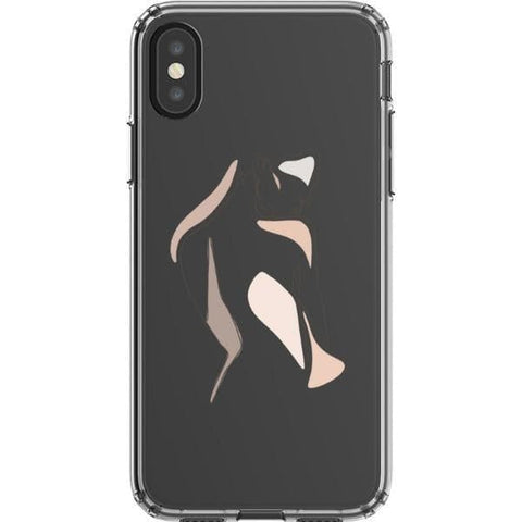 Shop The Pale Pink Nude Line Art Cases For iPhone 12 Mini 11 Pro Max XR XS X 7 8 Plus SE 2020 With Aesthetic Color Block Shapes Design Exclusively at The Urban Flair - Trendy Aesthetic Covers Available for Apple iPhone and Samsung Galaxy Devices