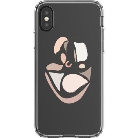 Shop The Pale Pink Nude Line Art Cases For iPhone 12 Mini 11 Pro Max XR XS X 7 8 Plus SE 2020 With Aesthetic Color Block Shapes Design Exclusively at The Urban Flair - Trendy Aesthetic Covers Available for Apple iPhone and Samsung Galaxy Devices