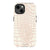 iPhone 13 Satin (Semi-Matte) Pale Pink Snakeskin Print Tough Phone Case - The Urban Flair