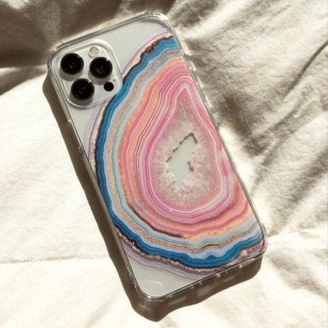 Pastel Geode Clear Phone Case iPhone 12 Pro Max by The Urban Flair (Customer Feat)