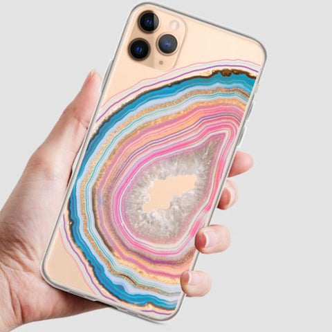 Pastel Geode Clear Phone Case iPhone 12 Pro Max by The Urban Flair (Feat)
