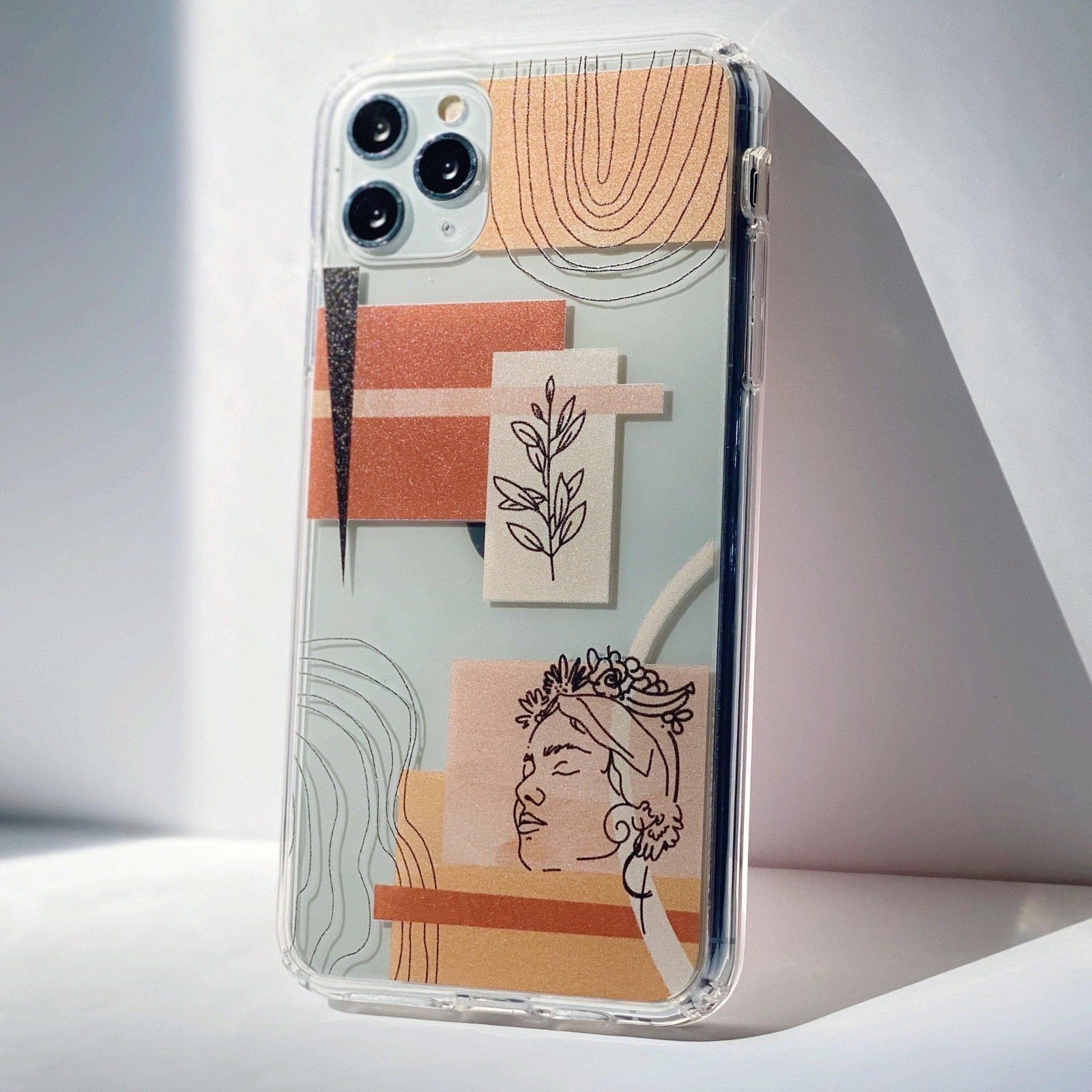 Peach Aesthetic Abstract Clear Phone Case
