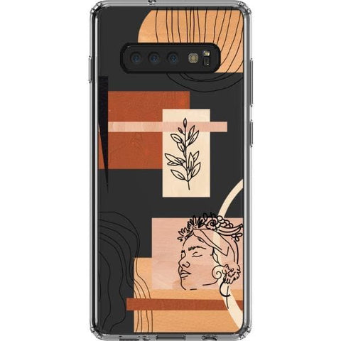 Galaxy S10 Plus Peach Aesthetic Abstract Clear Phone Case - The Urban Flair