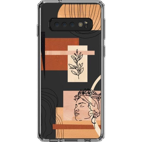 Galaxy S10 Peach Aesthetic Abstract Clear Phone Case - The Urban Flair