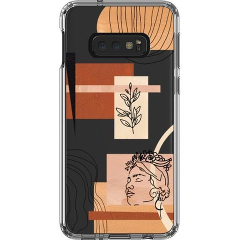 Galaxy S10e Peach Aesthetic Abstract Clear Phone Case - The Urban Flair