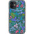 Periwinkle Flower Doodles Clear Phone Case