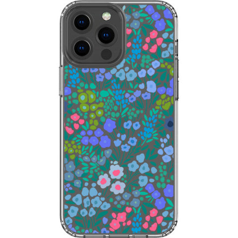 Periwinkle Flower Doodles Clear Phone Case