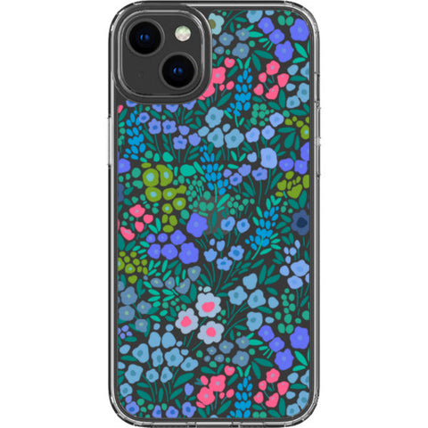 Periwinkle Flower Doodles Clear Phone Case