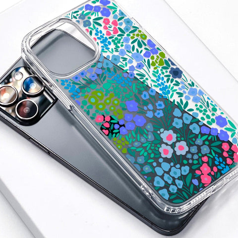 Periwinkle Flowers Phone Case For iPhone 14 Plus 13 Pro Max Mini 12 XR 7 8 Clear Phone Cover With Aesthetic Design Galaxy S22 Case Feat